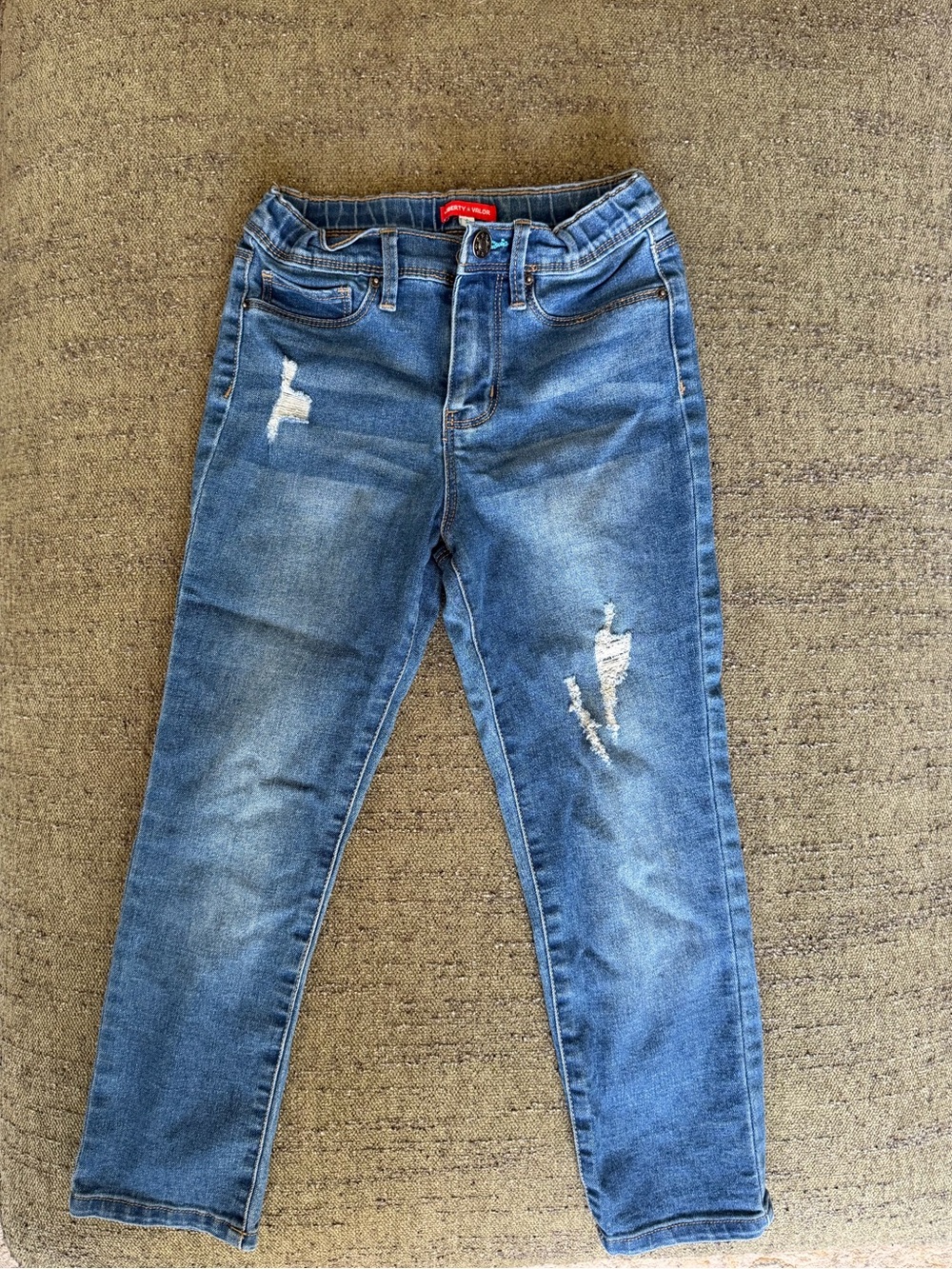 Kids Distressed Blue Denim Jeans